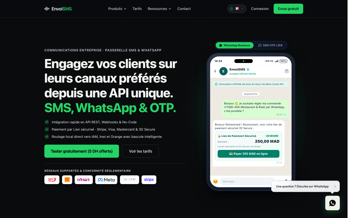 EnvoiSMS.ma — Sovereign SMS Gateway & WhatsApp Commerce Bot