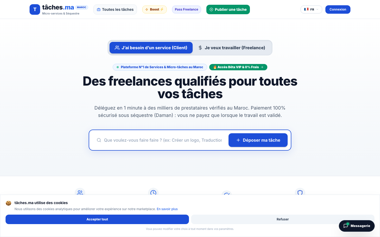 Tâches.ma — High-Trust Micro-Task Marketplace for Morocco